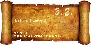 Balla Edmond névjegykártya